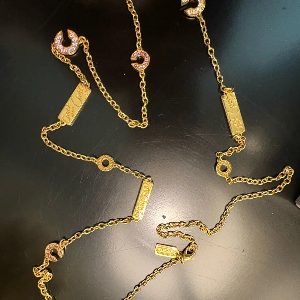 Gold and Pink Chain Necklace - Picture 10 of 14